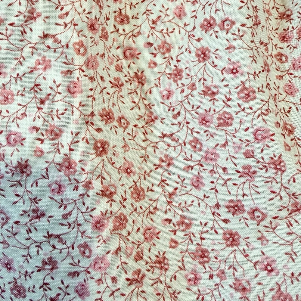 Girls Pink Calico Ditzy Floral Print Crib Skirt Shabby Chic Cottagecore Feminine
